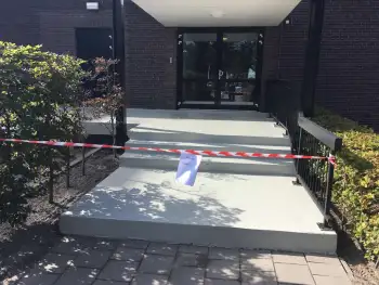 Stoep van woonzorgcentrum van Meander in Veendam in de coating