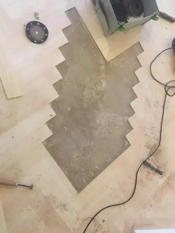 Renovatie bamboe visgraat vloer Renovatie bamboe visgraat vloer